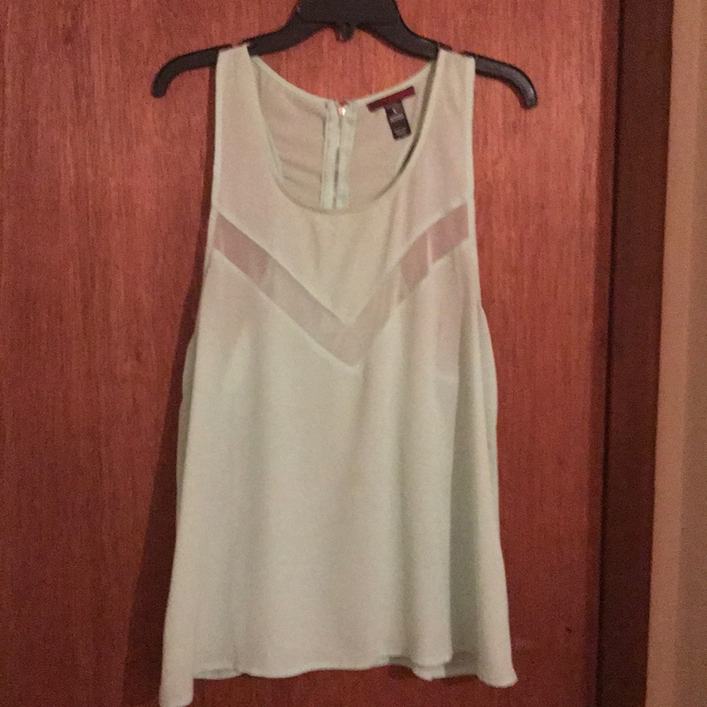 BKE Mint Chiffon Tank Top
